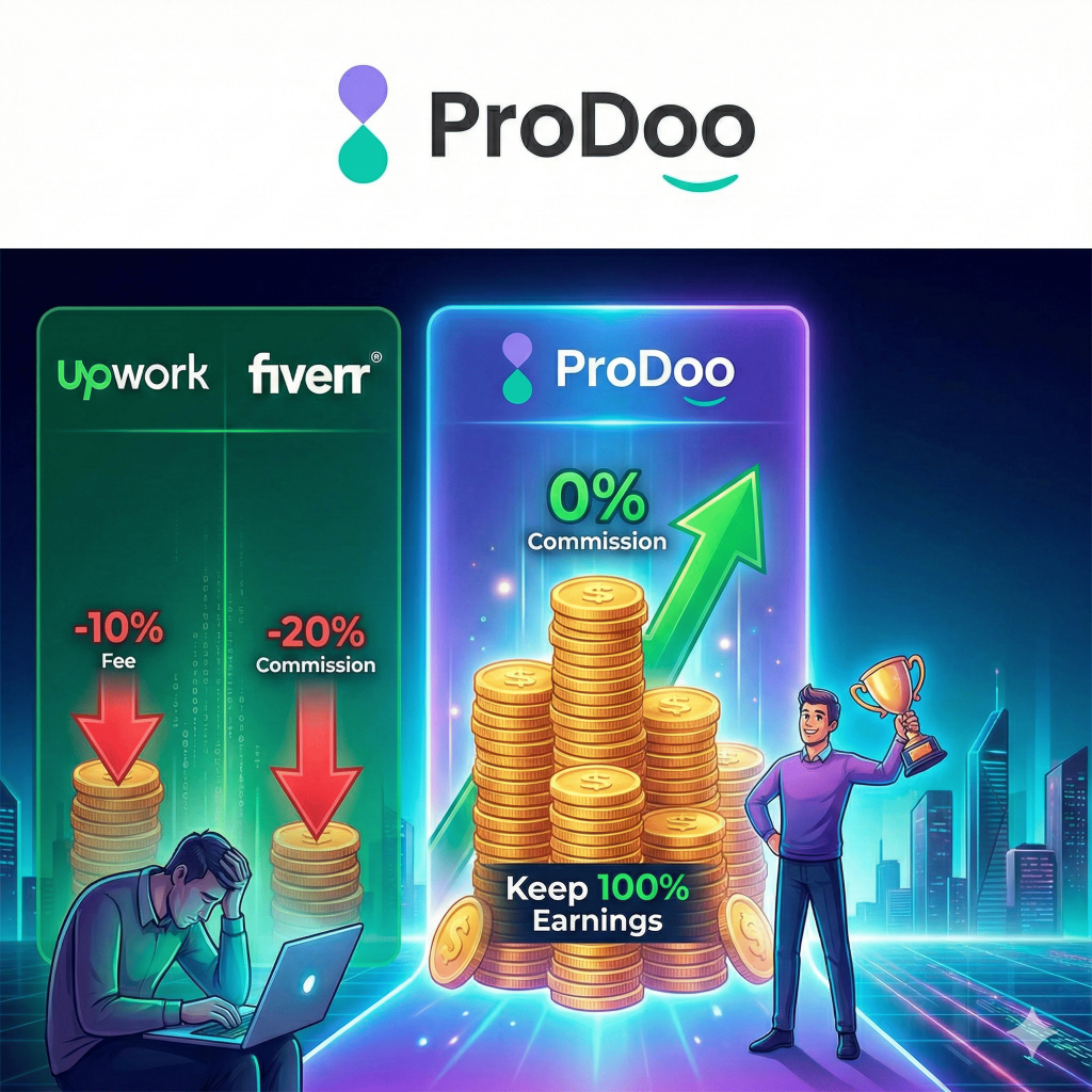 Comparison Guide: Prodoo vs. Upwork vs. Fiverr: Which Zero Commission Platform is Best for Freelancers in 2026?