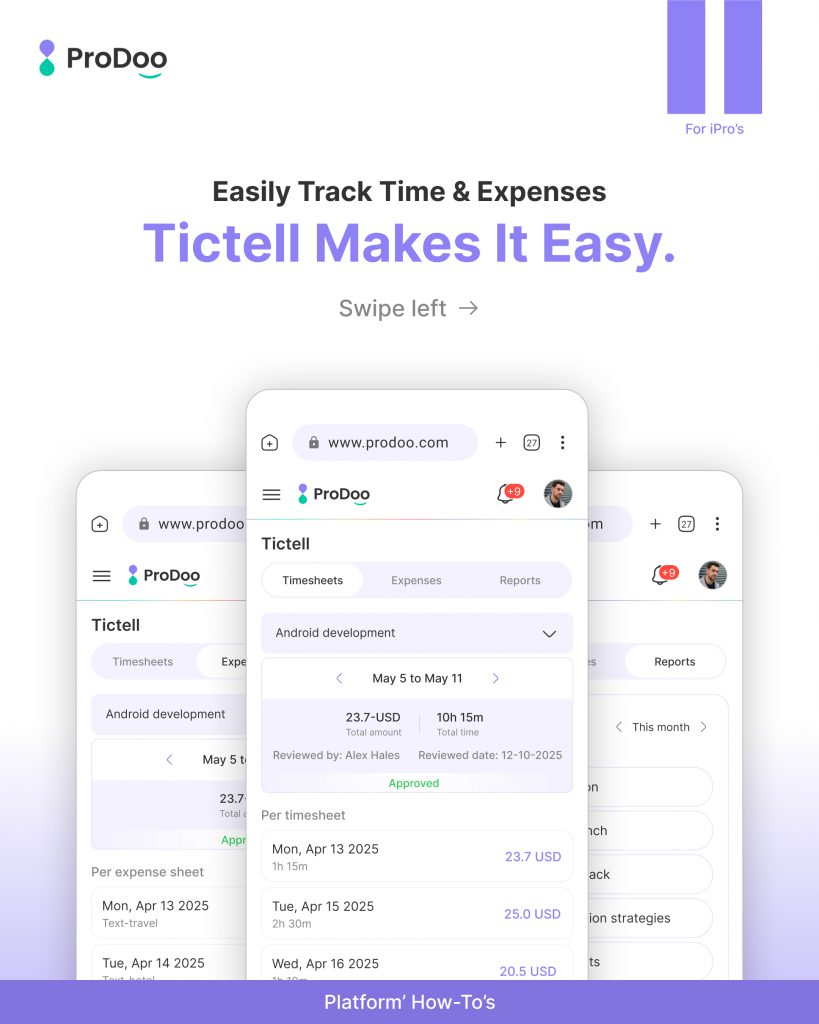 Easily Track Time & Expenses with Tictell on Prodoo